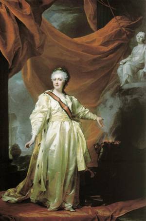 Catherine II Empress of Russia ca. 1785  	by Dmitry Levitsky 1735-1822 	Tretyakov Gallery  Moscow